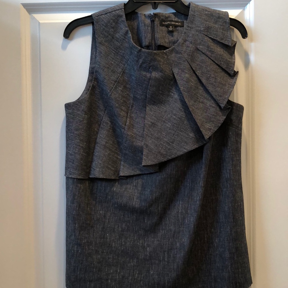 Banana Republic Ruffle Neck Shell